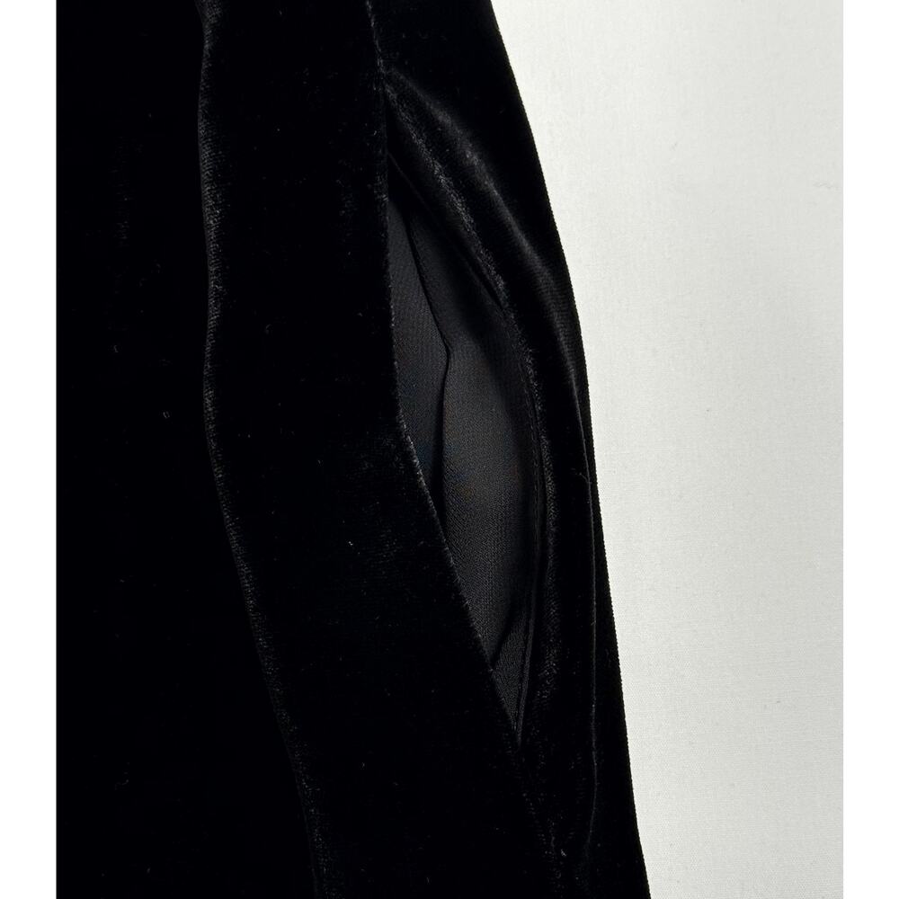 Lafayette 148 New York Black sleeveless velvet size P tie front dress. - Picture 6 of 10